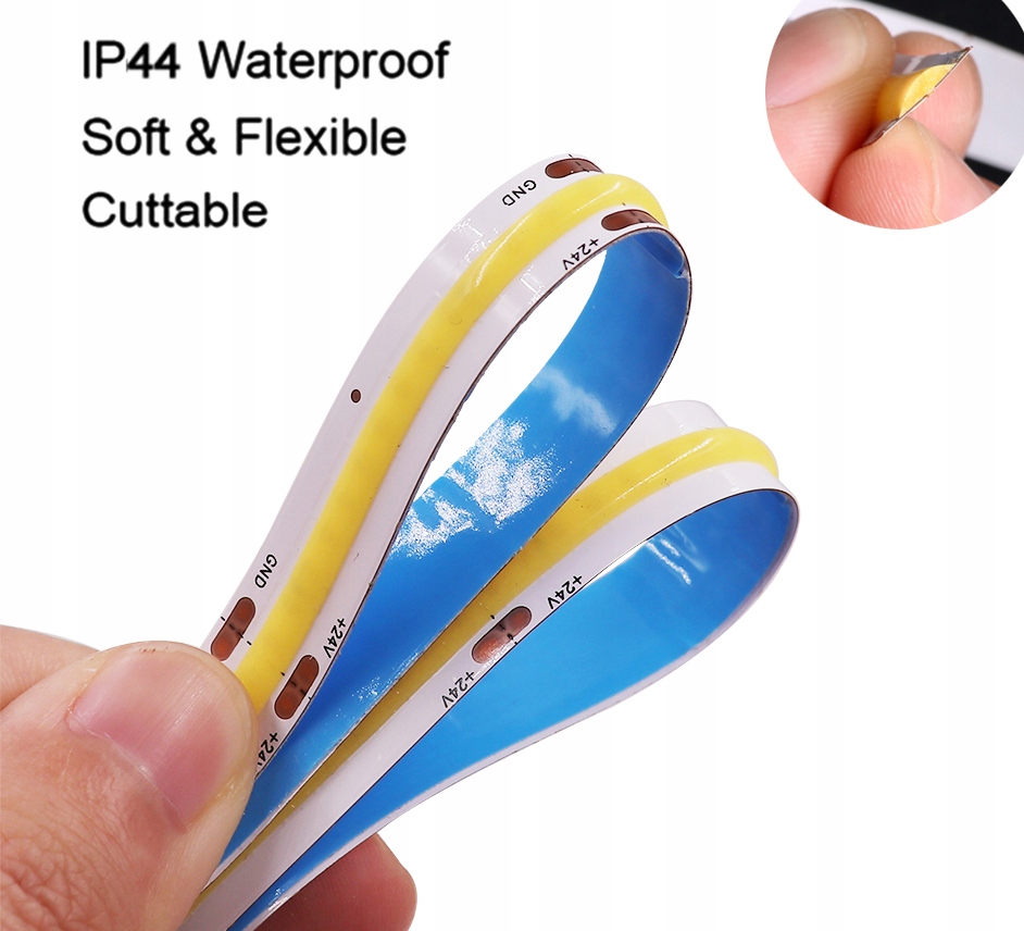 TAŚMA LED COB 12V 12w/m ip44 NEON NEUTRAL 1m LINIA Moc 12 W