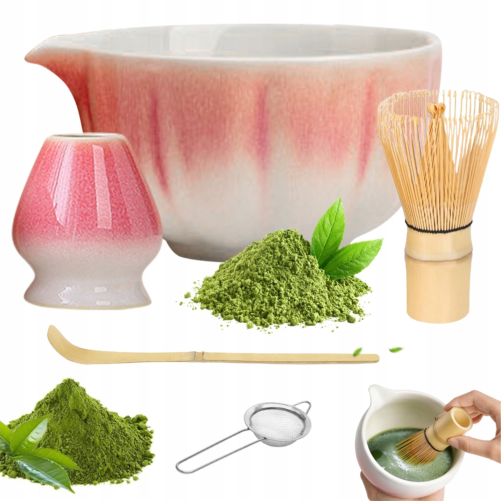 Levně 5DÍLNÁ Keramická Sada Na Matcha Čaj Pro Přípravu Čaje Matcha