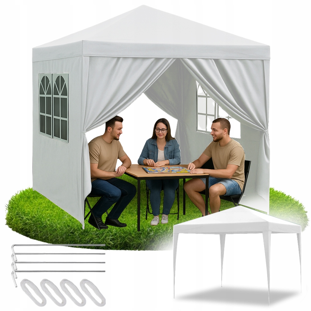 Pawilon ogrodowy namiot handlowy imprezowy altana 4 ścianki boczne okna xxl