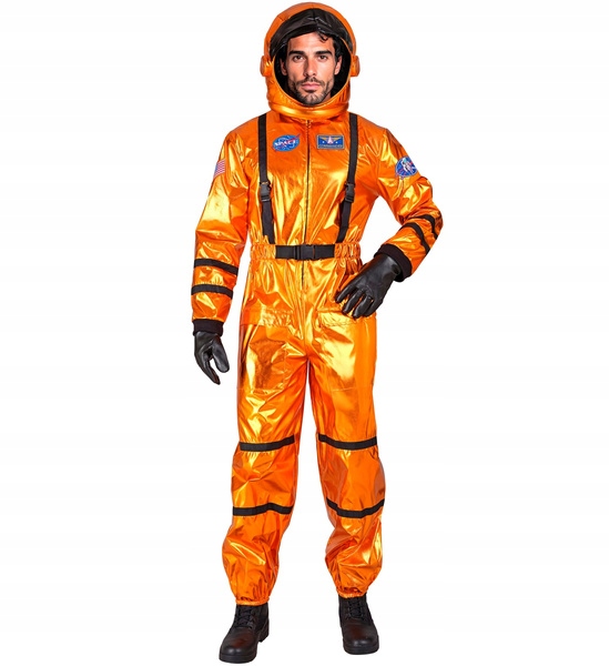 Kostým Astronauta Astronaut Oranžový Kombinéz Pro Dospělé L