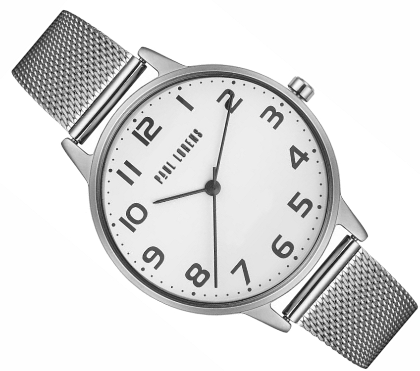 Stříbrné Elegantní A Čitelné Dámské Hodinky Paul Lorens PL11715B2-3C1 37mm