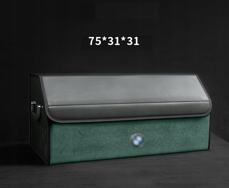 Kožený organizér je vhodný do batožinového priestoru Bmw 75 × 31 × 31, semišový, zelený