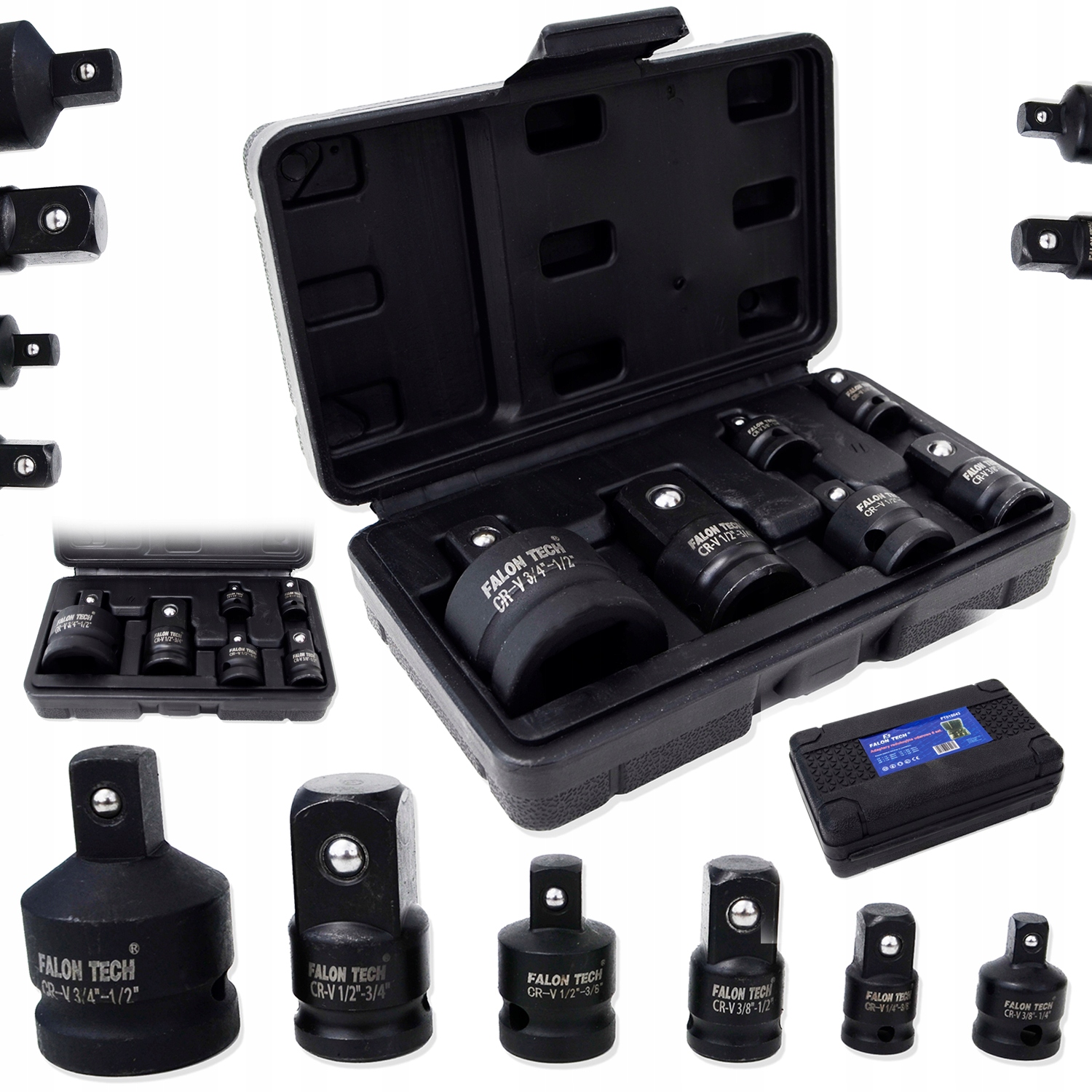 Zestaw redukcji udarowych 6 elementów Redukcje Przejścia 1/4 3/8 1/2 3/4