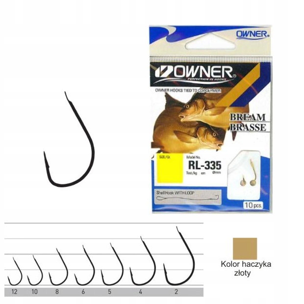 Haczyki z przyponem Owner RL-335 Chinta 10 szt. rozmiar 8