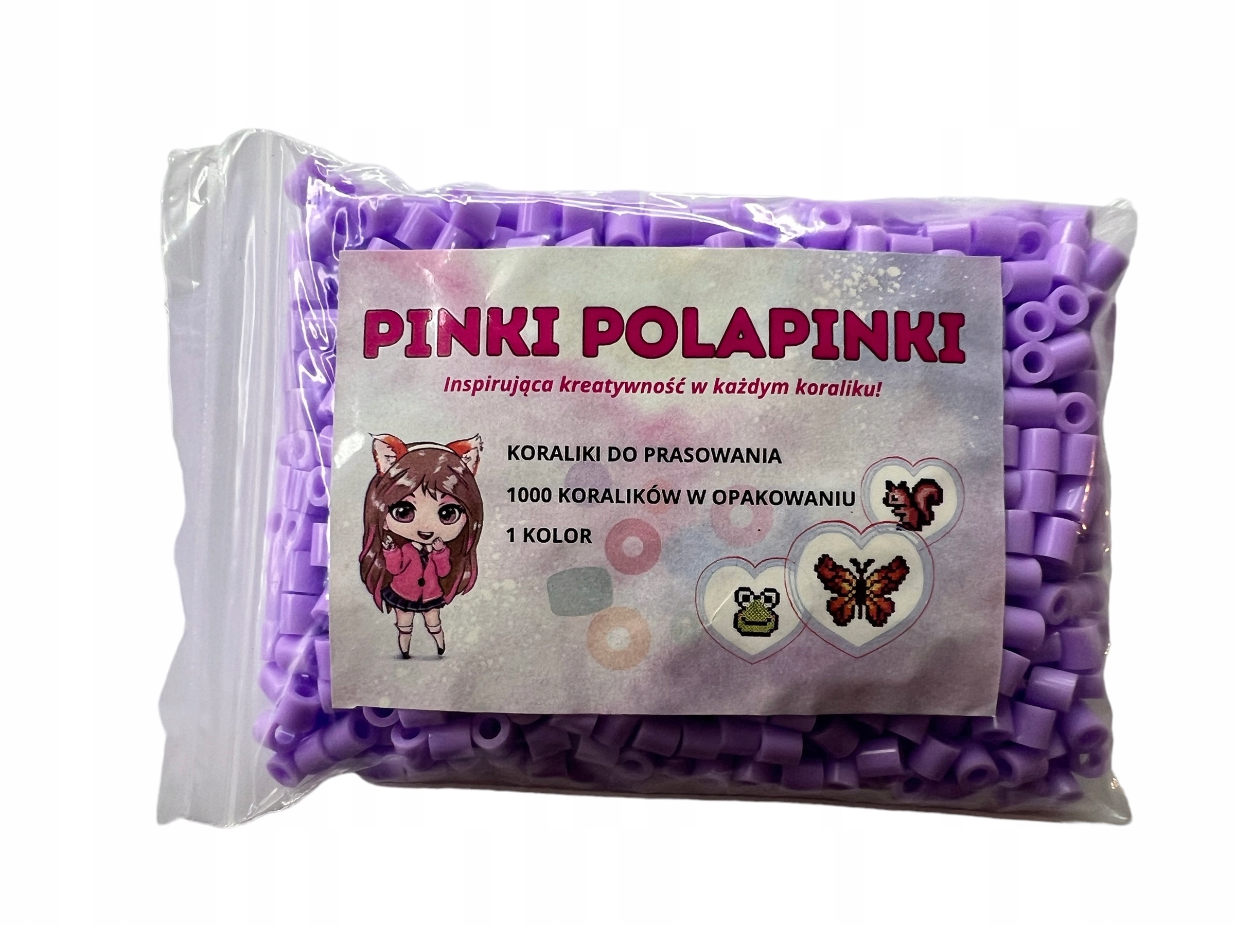 Koraliki do Prasowania Jasne Fioletowe - PINKI POLAPINKI - 1000 szt. JF20 Wiek dziecka 6 lat +