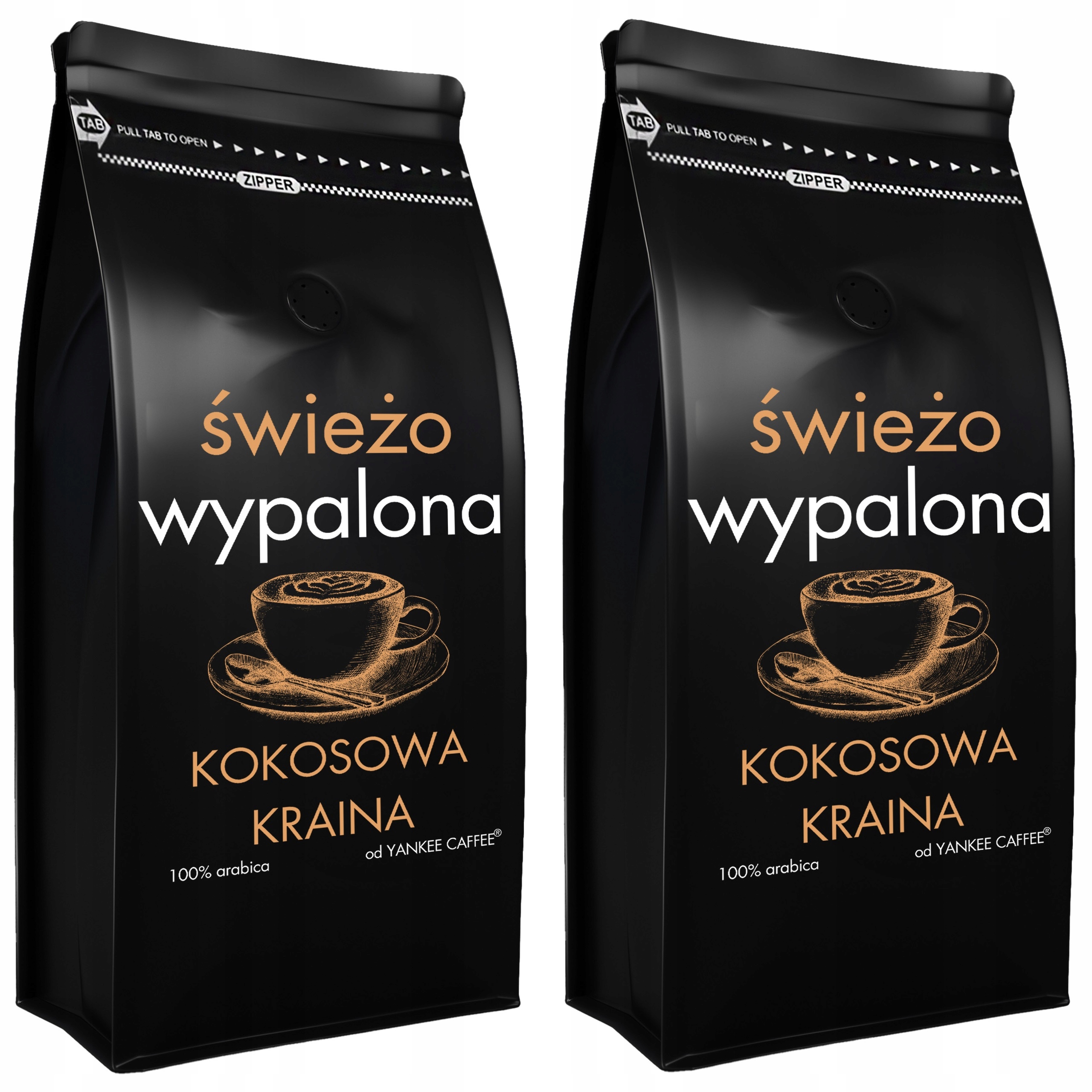 Levně Káva zrnková 2x1 kg Čerstvě Pražená 100% Arabica příchuť Kokosová