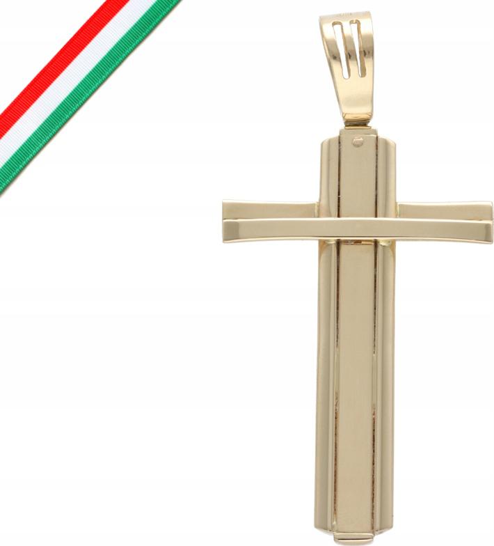 Zlatý přívěsek 585 elegantní křížek zdobený křtem svaté přijímání 10,7 g