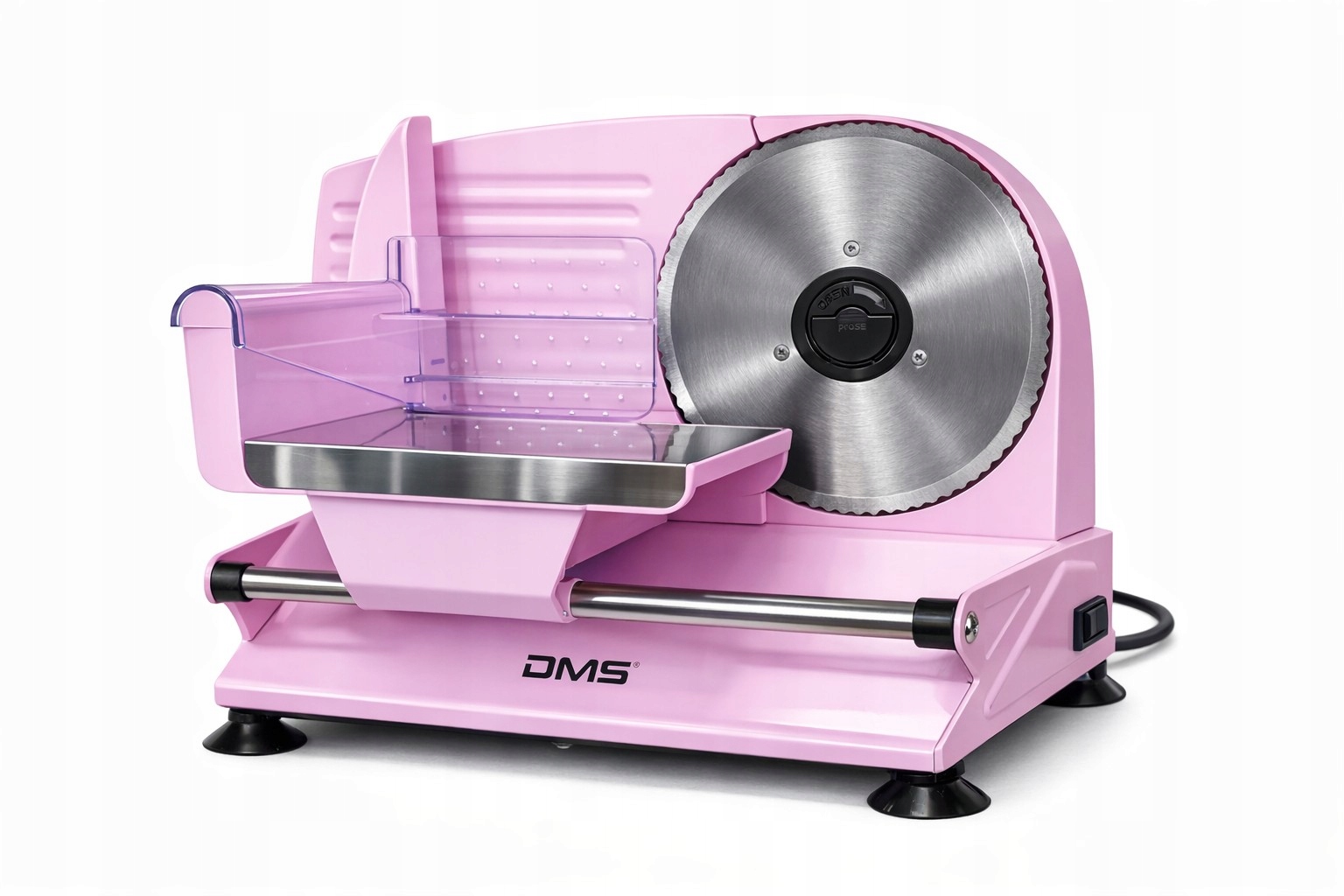 Krajalnica stalowa do chleba wędlin sera 400W Dms AS-400 róż