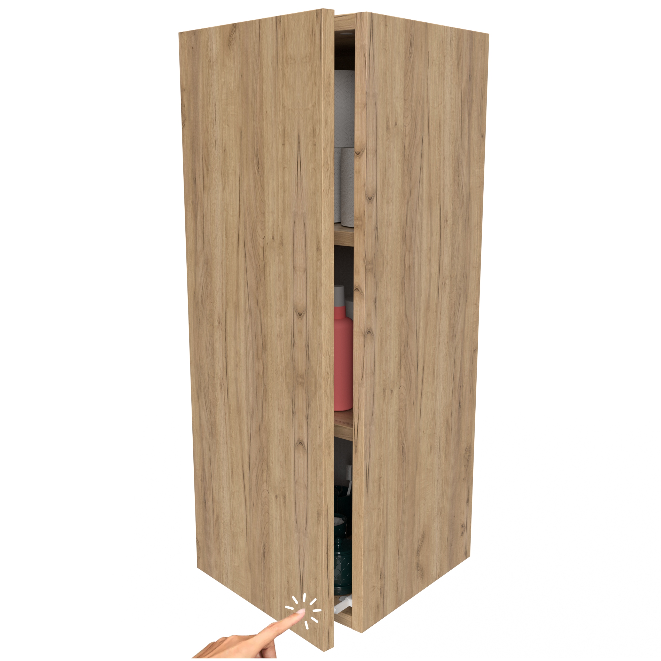 Koupelnová skříňka závěsný sloupek dub craft zlatý nad toaletou 30 cm