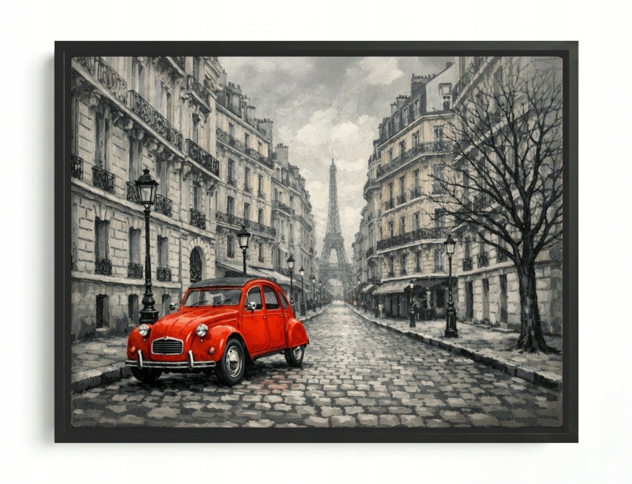 Obraz Rama American Box Francúzsko Paríž Ulička Eiffelova Veža Auto 80x60