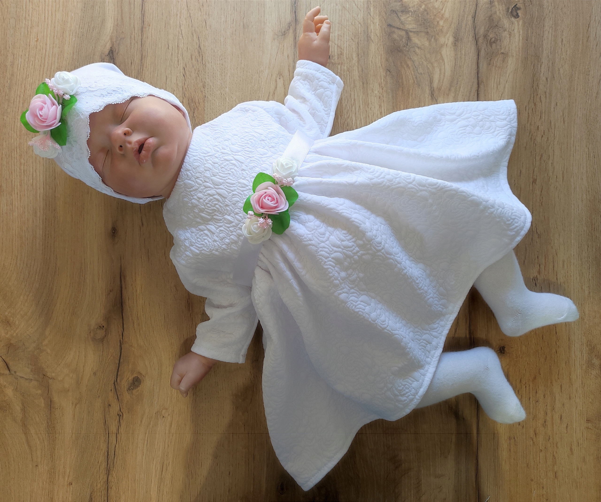 KELLO - Śliczny biały komplet 86 cm chrzest Marka bez marki