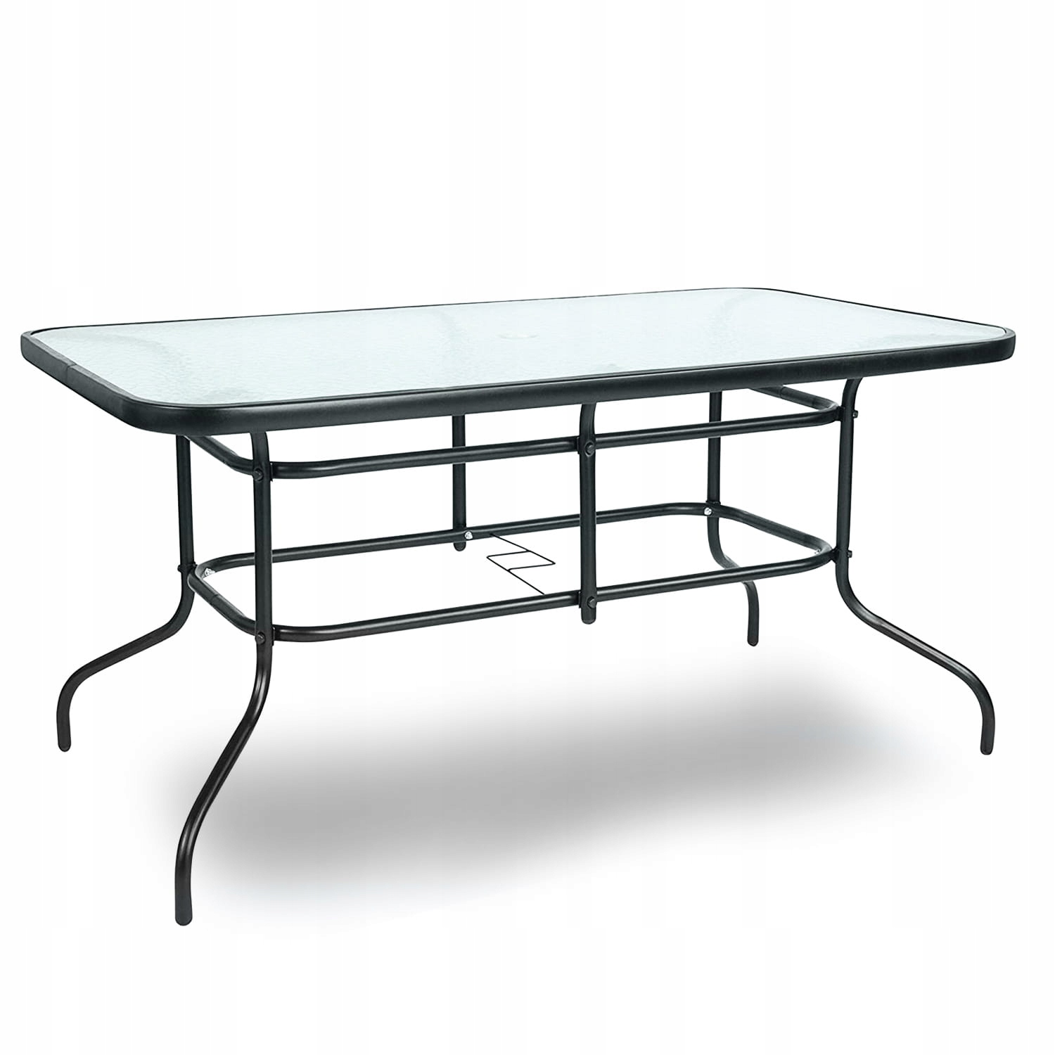 DUŻY STÓŁ OGRODOWY SZKLANY METALOWY NA TARAS BALKON MEBLE OGRODU 140x80 cm Kod producenta STÓŁ OGRODOWY TARASOWY MEBLE BALKONOWE OGRÓD