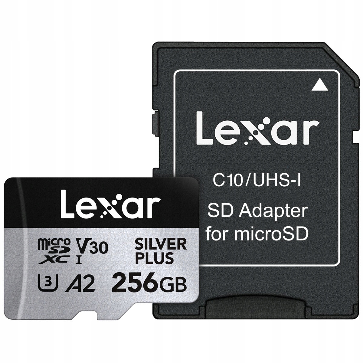 Lexar Paměťová karta microSD 256 Gb C10 A2 U3 V30 205/150 MB/s Silver Plus