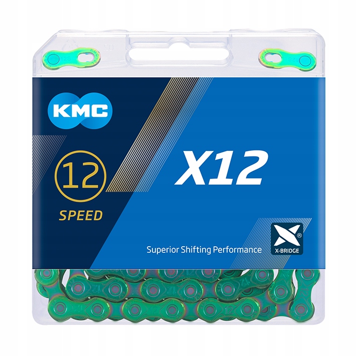 Řetěz na kolo Kmc X12 Aurora Green 12-řadý 126 článků
