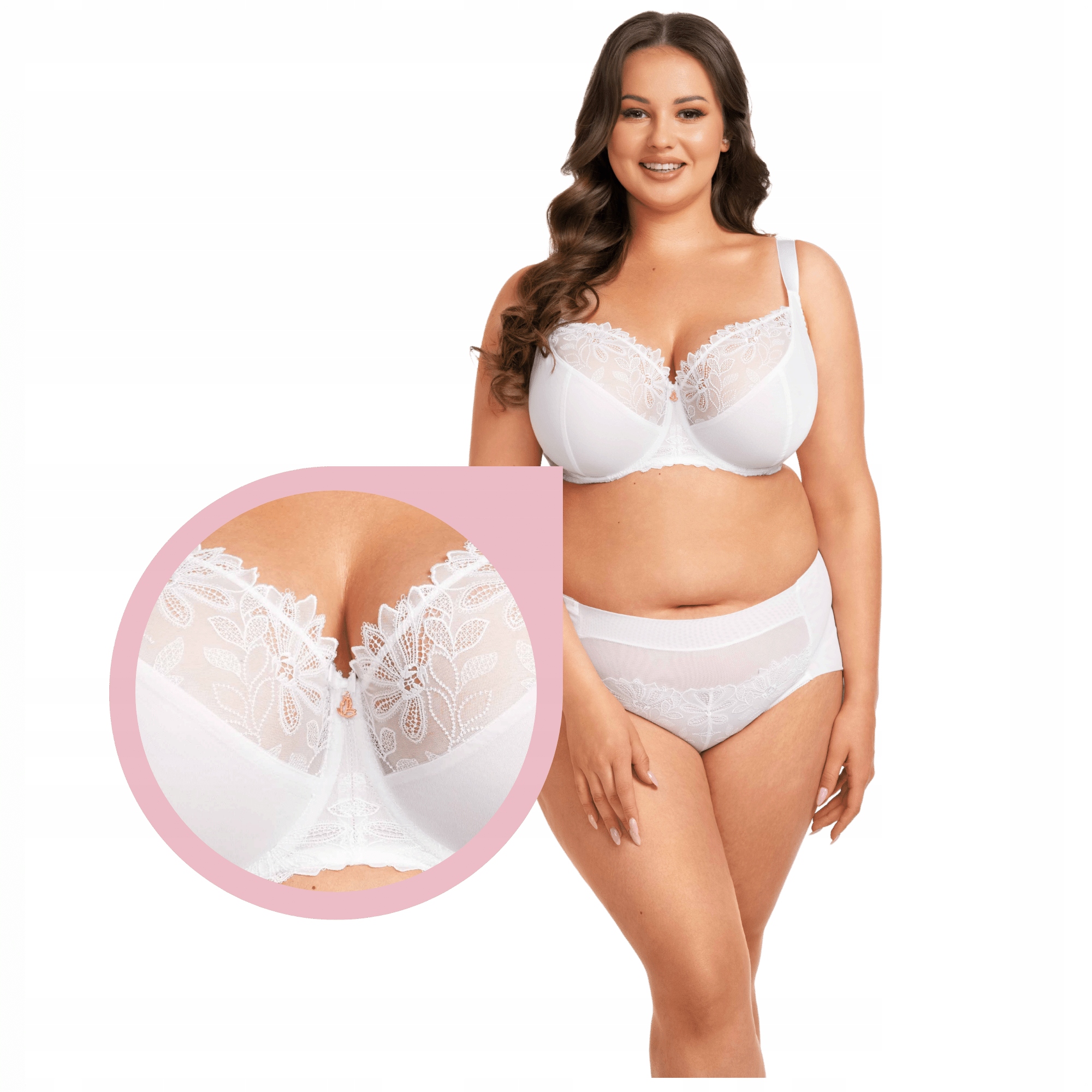 Nessa Coco soft Podprsenka bílá, měkká, vyšívaná podprsenka tyl 70F