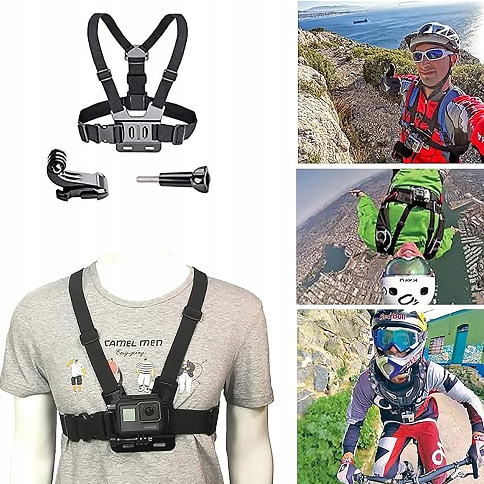 TEKCAM Zestaw Akcesoriów Kamera Sportowa Uchwyt Na Głowę GoPro — miniatura 7