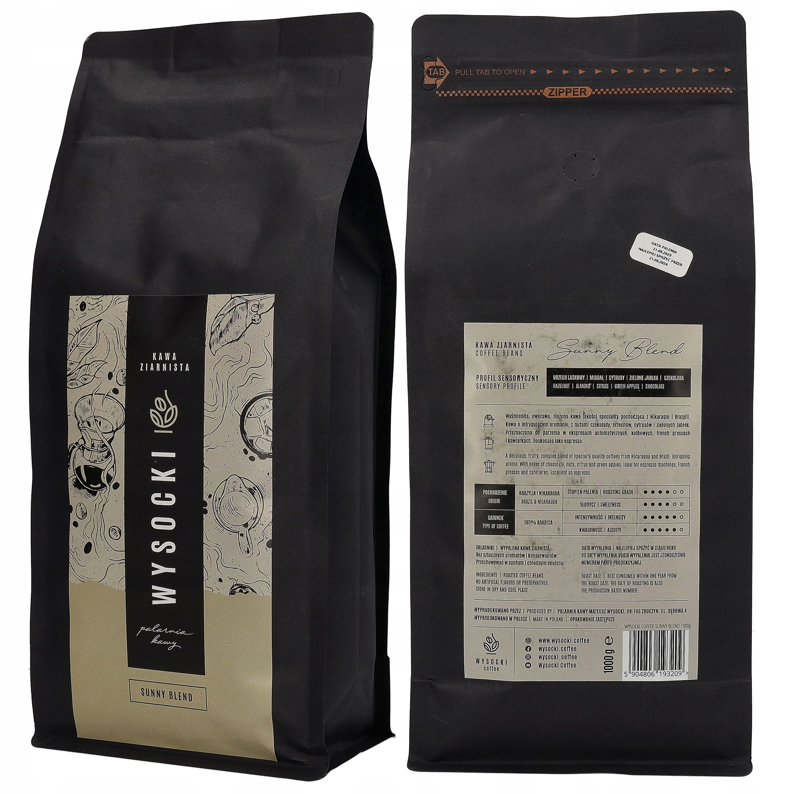 Levně Káva zrnková Wysocki Coffee Sunny Blend 1 kg