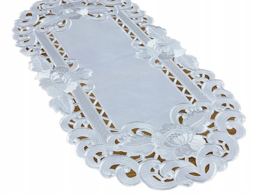 

Bieżnik owalny 35x70 cm Amelia biały