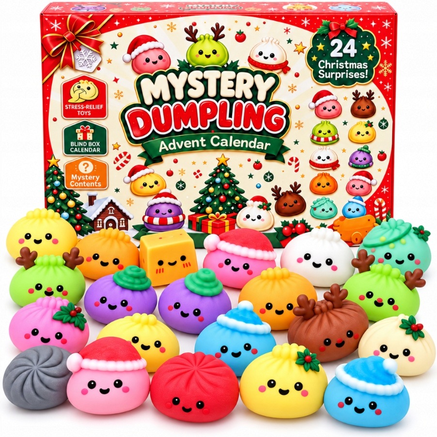 Adventní sada 24 knedlíků Dumplingi Squishy hračky k objevování