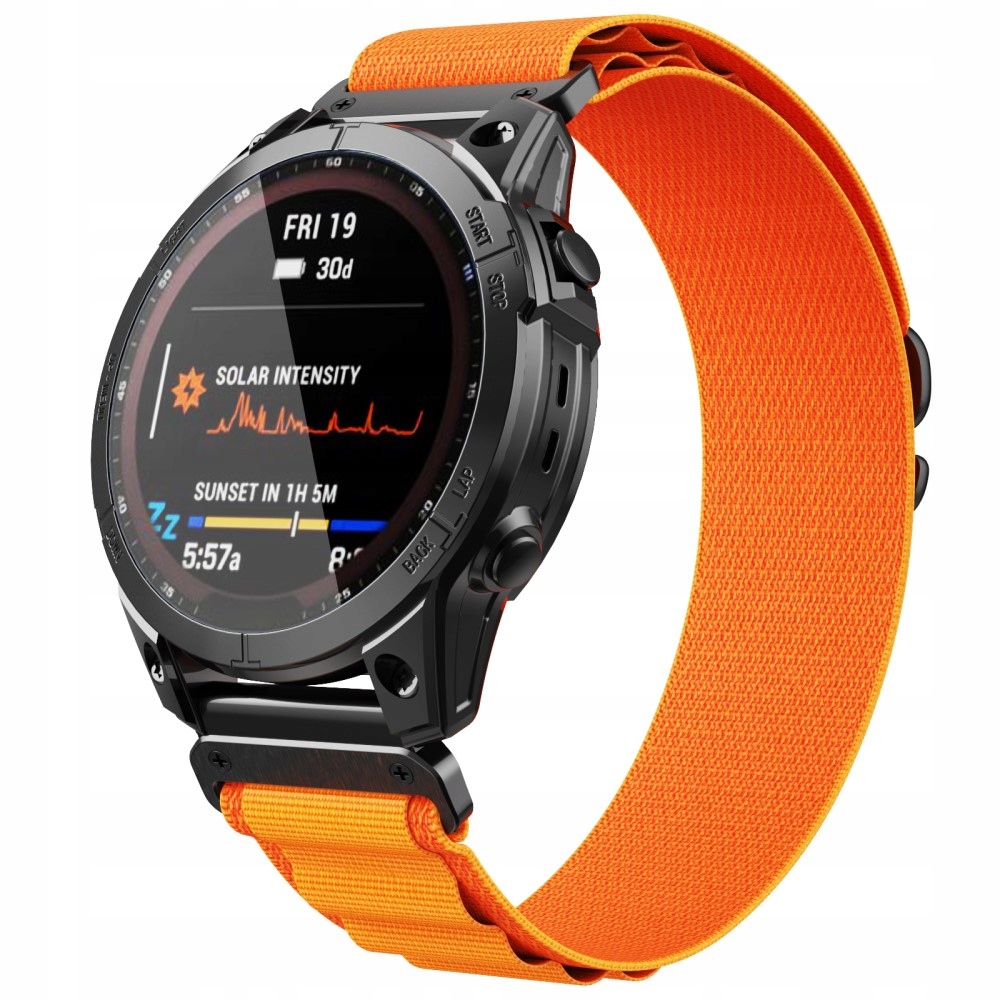 PASEK NYLONOWY QUICKFIT DO GARMIN FENIX 5 6 6 PRO 7 WYGODNA OPASKA Kolor pomarańczowy