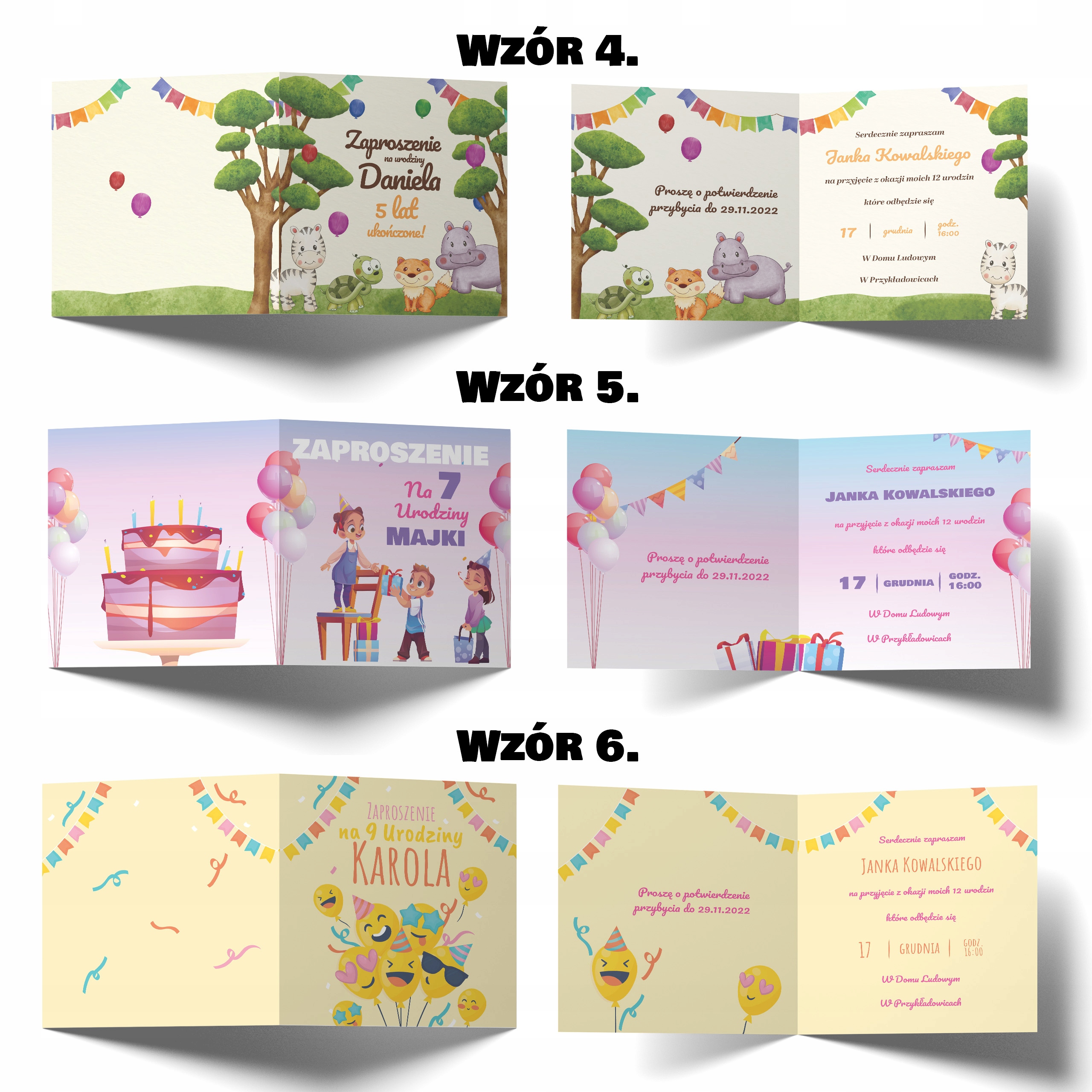 KREATOR ZAPROSZENIA URODZINOWE DLA DZIECI Marka inna