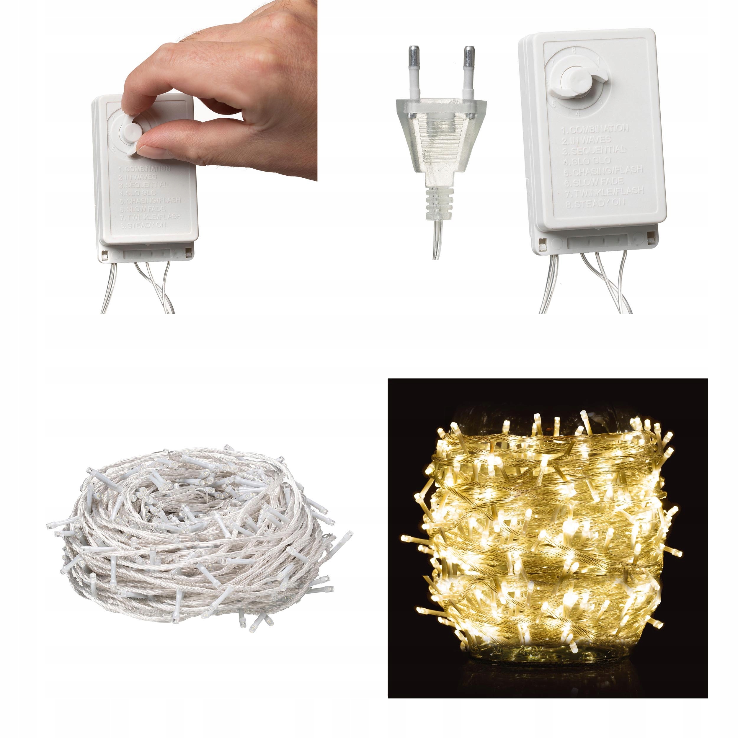 

Lampki Choinkowe 375LED 50m ciepły biały