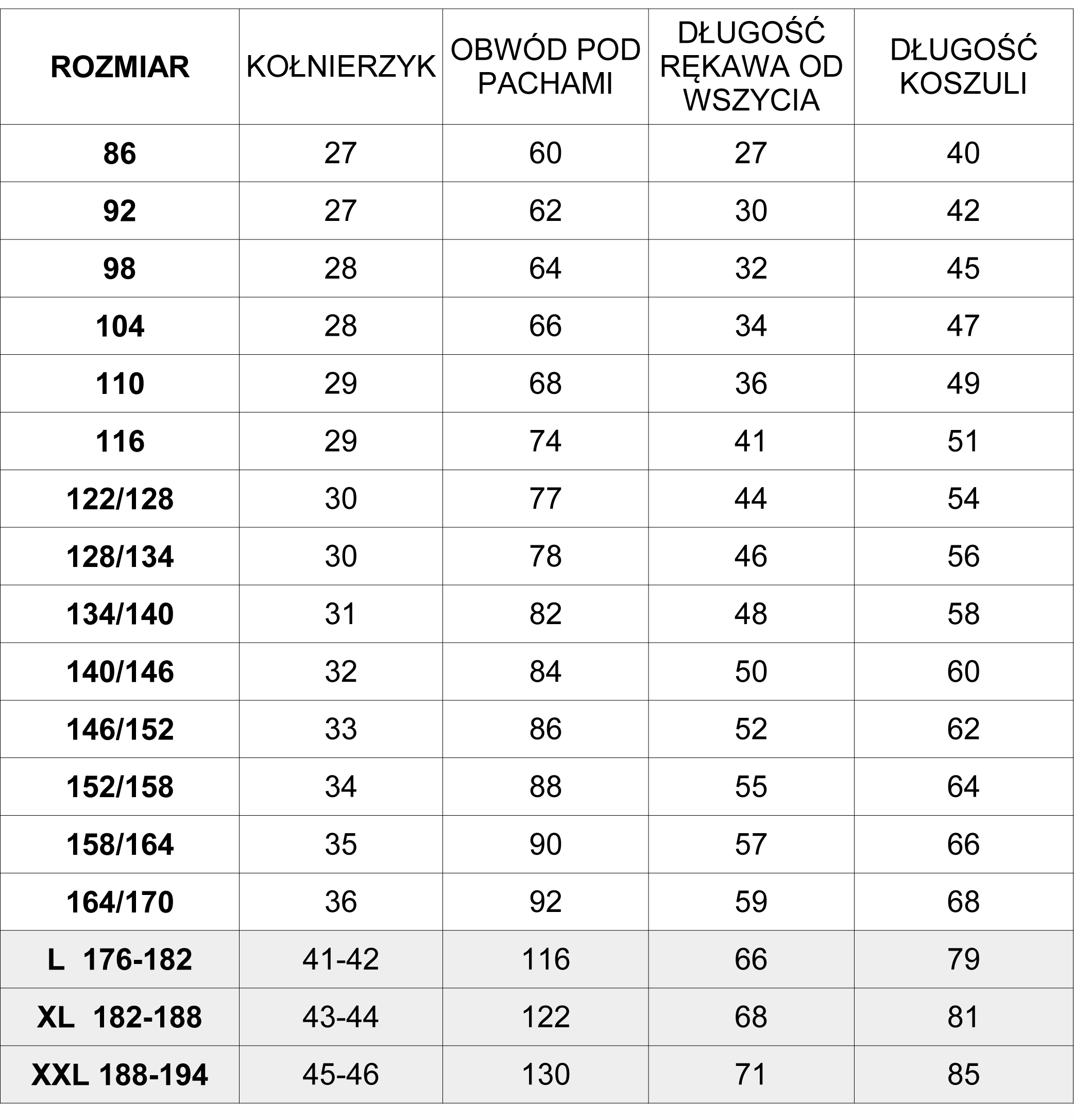 KOSZULA biała chłopięca i męska wizytowa elegancka TATA i SYN L i 122 slim Rozmiar (new) 122
