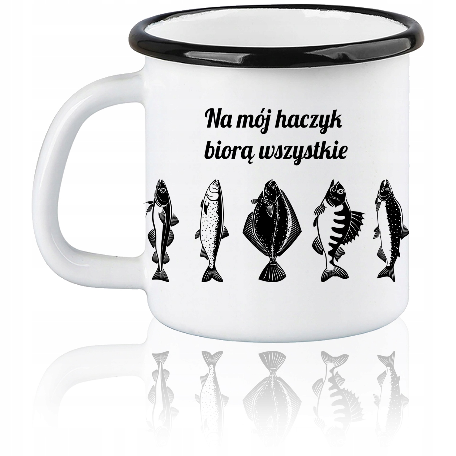

Kubek Garnuszek emaliowany haczyk wędkarza biały
