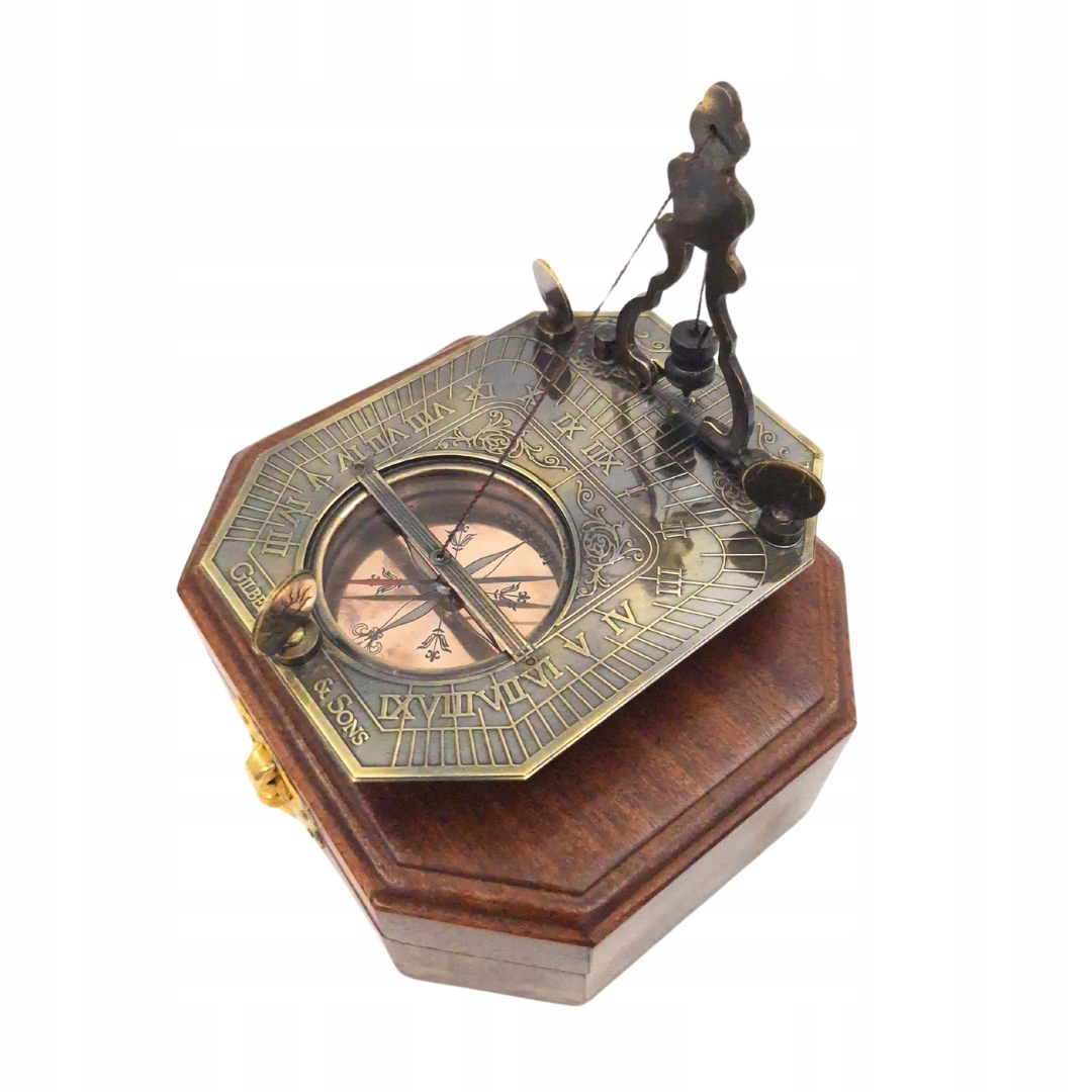 Zegar Słoneczny z Kompasem Retro Marka Giftdeco