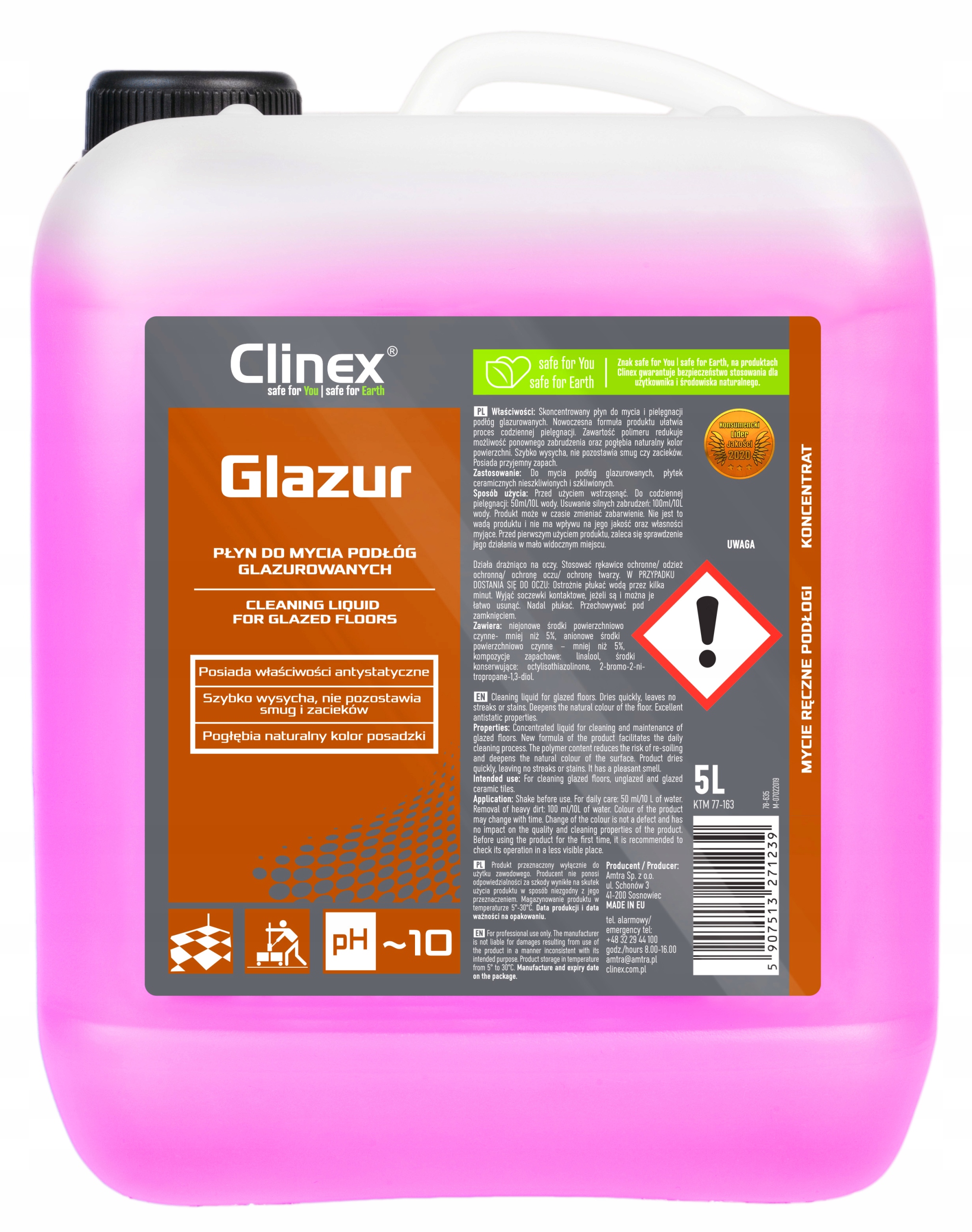 

Clinex Glazur Do Mycia Podłóg Glazurowanych 5L