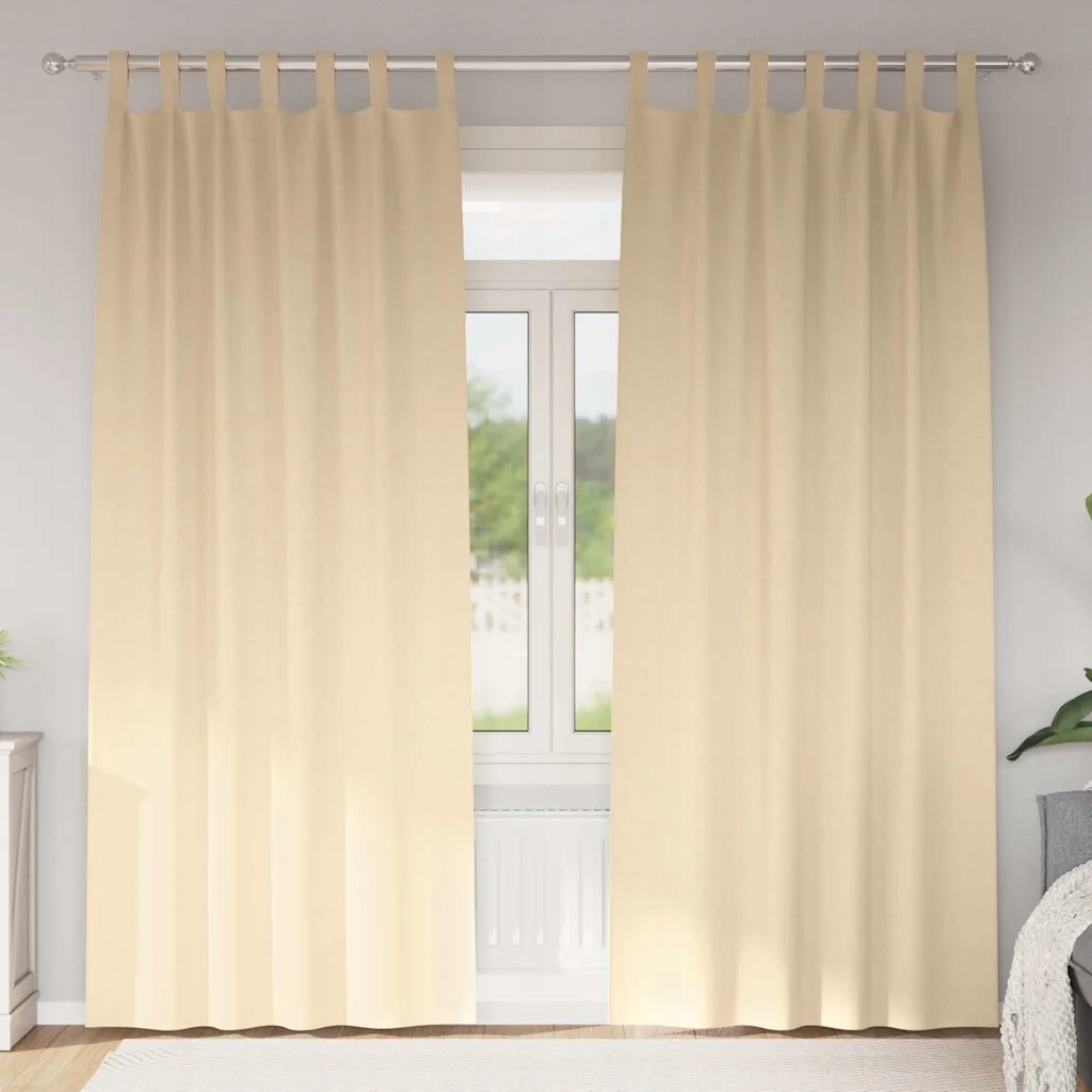 vidaXL Závěsy na zatemnění s kroužky 2 pcs Krémová 260 x 140 cm
