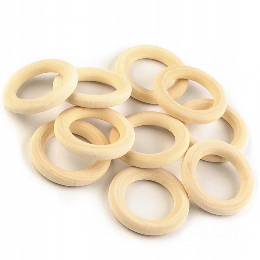 10x Drewniane Kółka do makram łapaczy Ring 50 mm