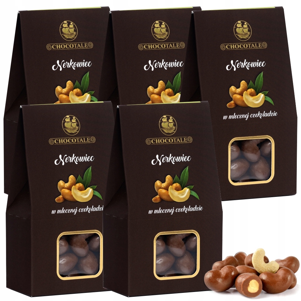5 X Kešu Ořechy V Mléčné Čokoládě Chocotale 100 G