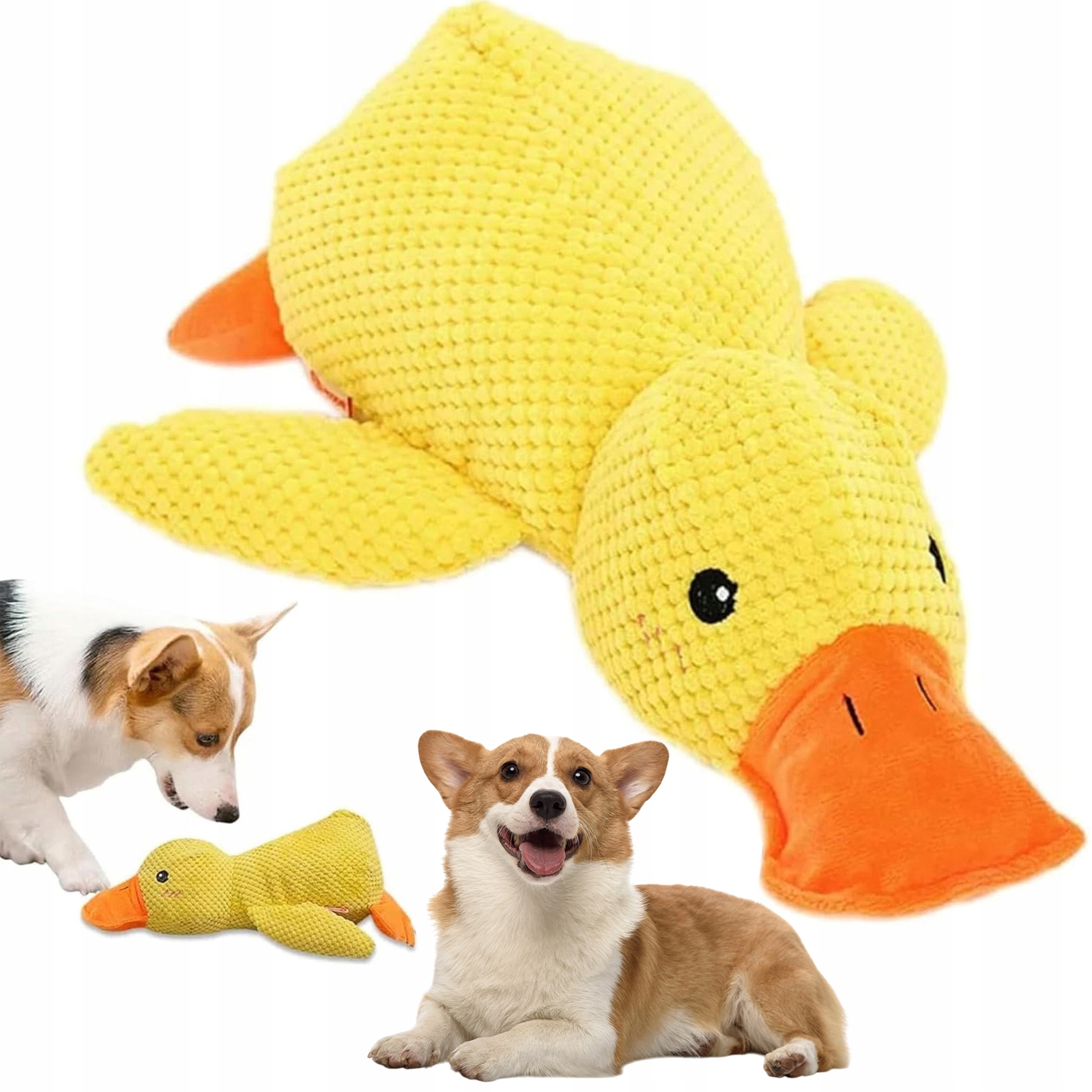 Levně Kachna Plyšák Hračka Pro Středního Psa Kvákavá Odolná Proti Pískání 45 CM