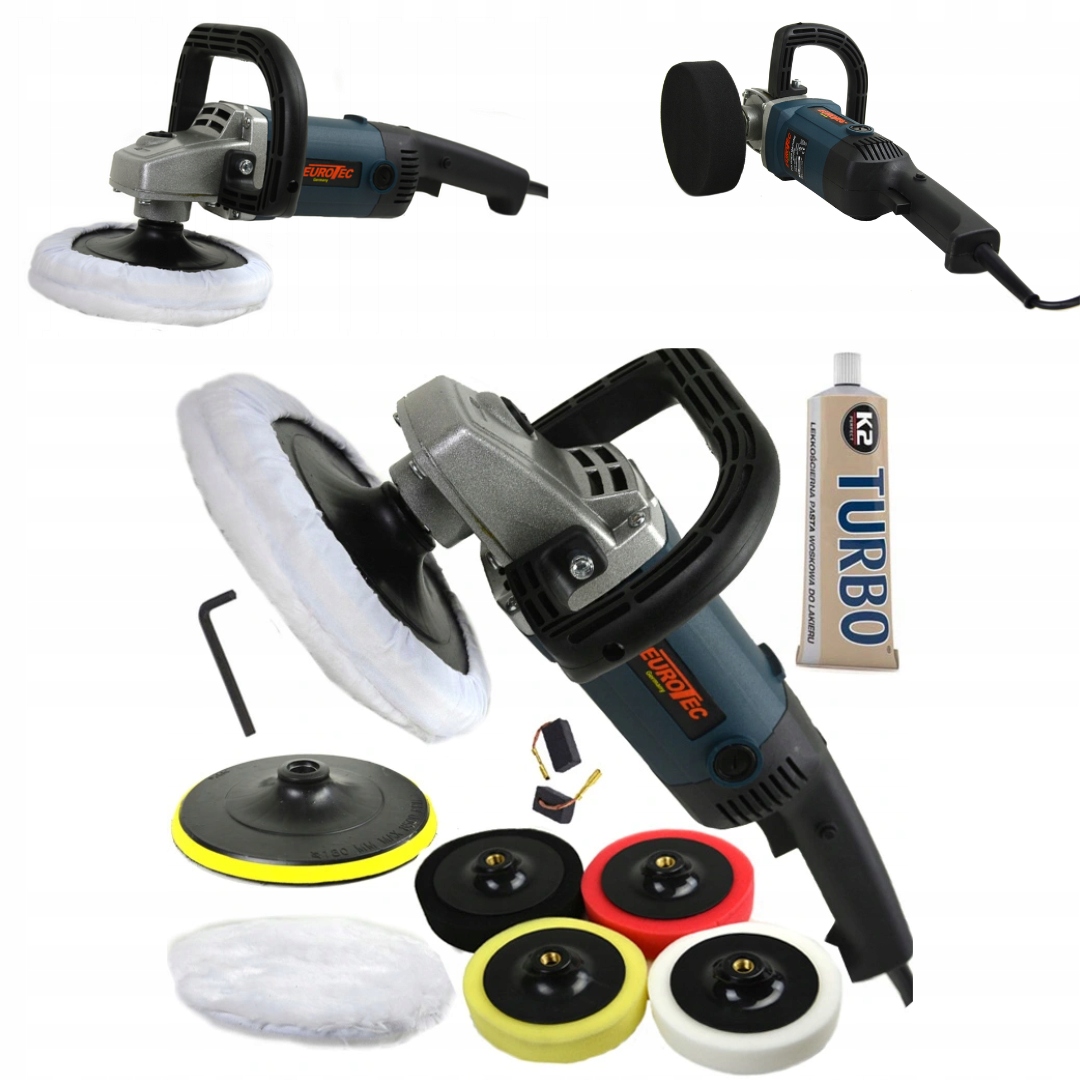 АВТОМОБИЛЬНЫЙ ПОЛИРОВЩИК ШЛИФОВАЛЬНЫЙ СТАНОК + 4ГУБКИ + ПАСТА + ДИСК