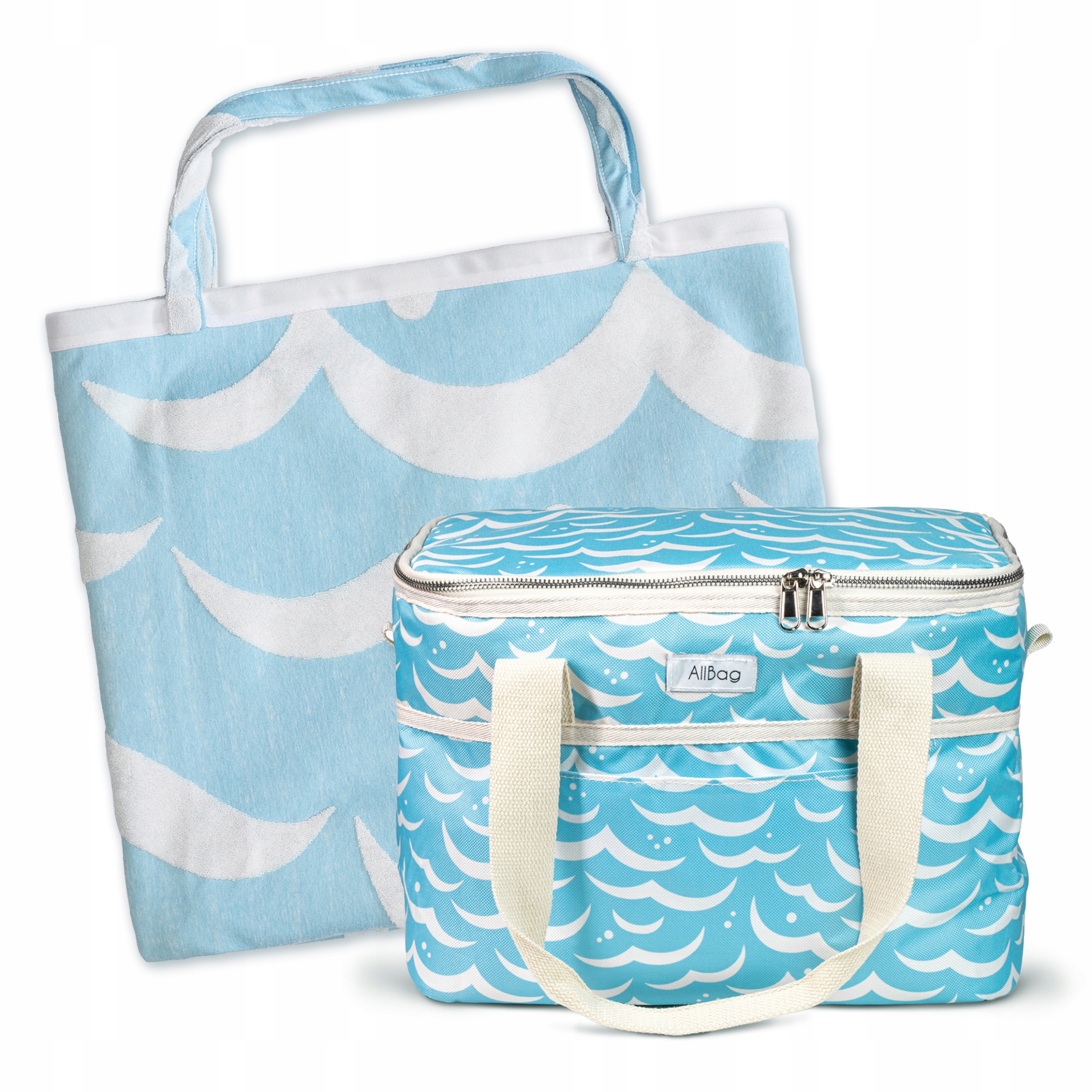 Prázdninová Modrá Sada: Termo Taška 17L Plážová Taška/ručník 2v1