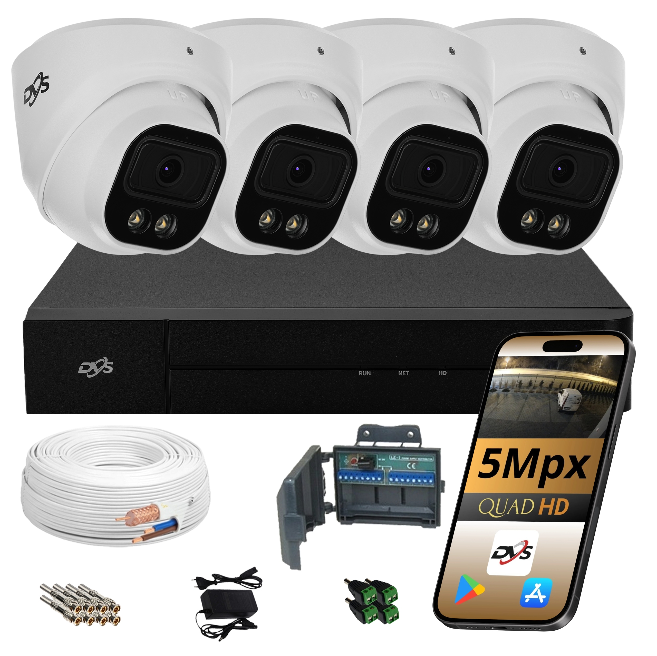 Sada 4 Venkovních Kamer Pro 5Mpx Analogové Monitorování Dvs Dual 4 Ks