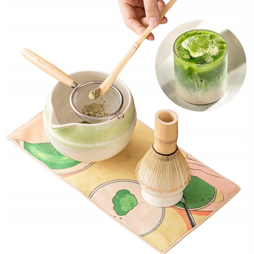 Sada Na Matcha Z Bambusu A Keramiky Pro Japonský Čajový Obřad