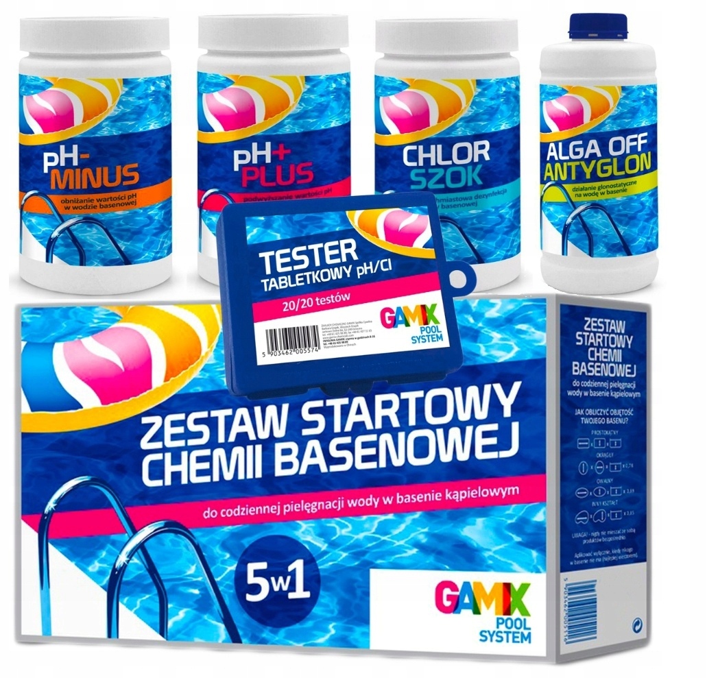 Zestaw Startowy 5W1 Chemii Basenowej Gamix