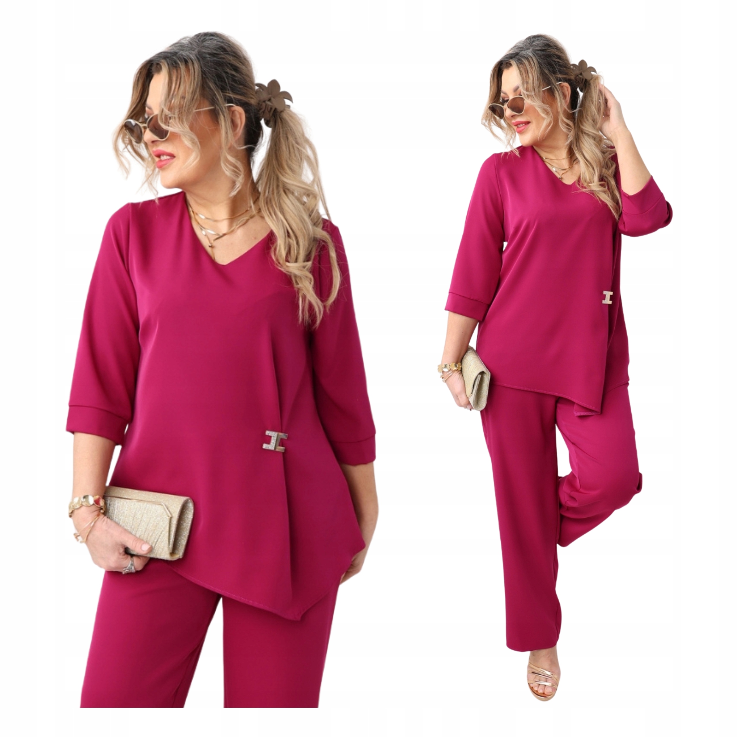 komplet damski z spodniami duże rozmiary Polski Producent luźny