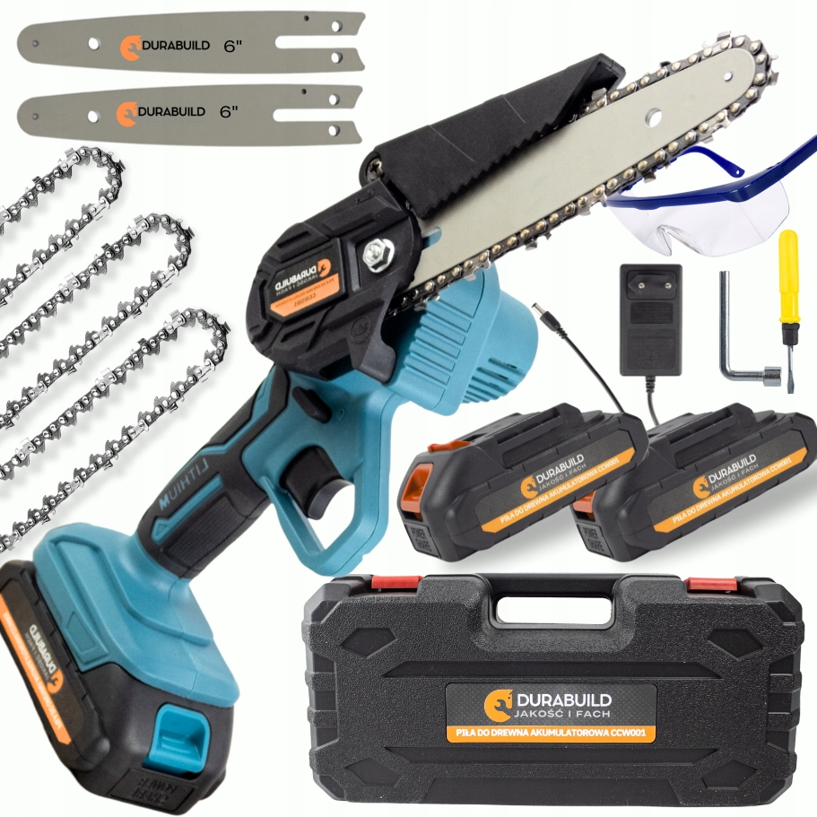 Mini Aku Řetězová Pila Na Větve 6" Zahradní Pila 3x Řetěz