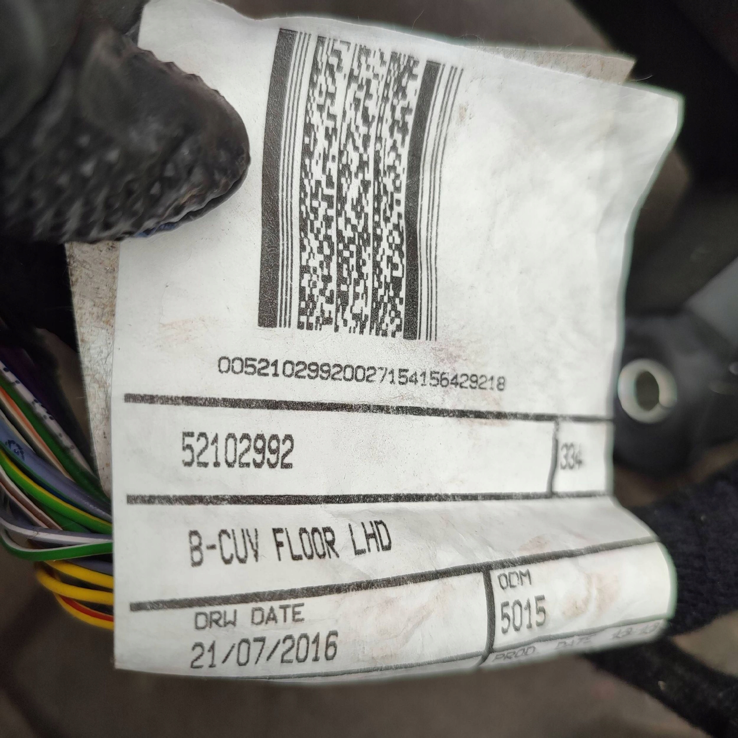 bundle przewodow (wiring electrical) Fiat 500X 52102992