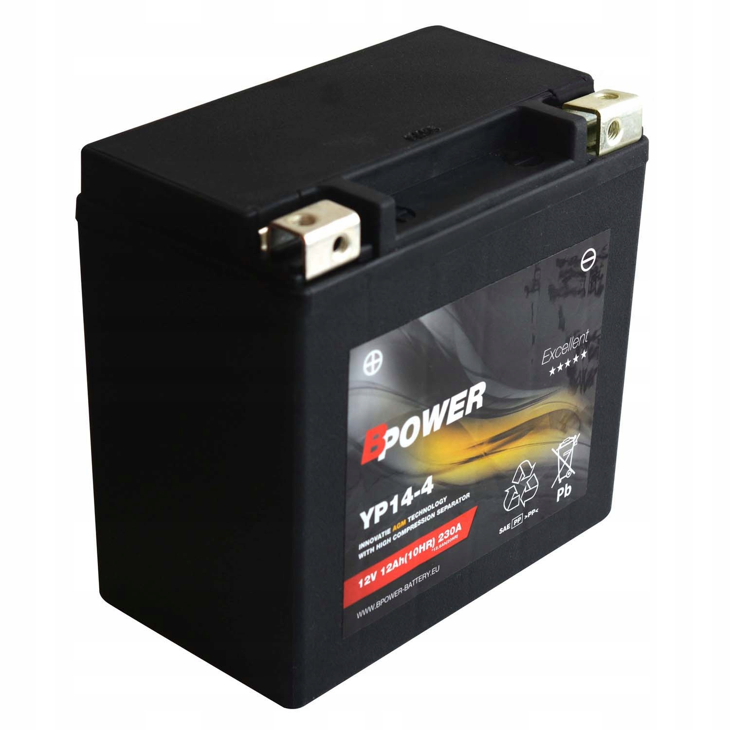 BPower Excellent AGM YP14-4 12V 12AH 230A YTX14H