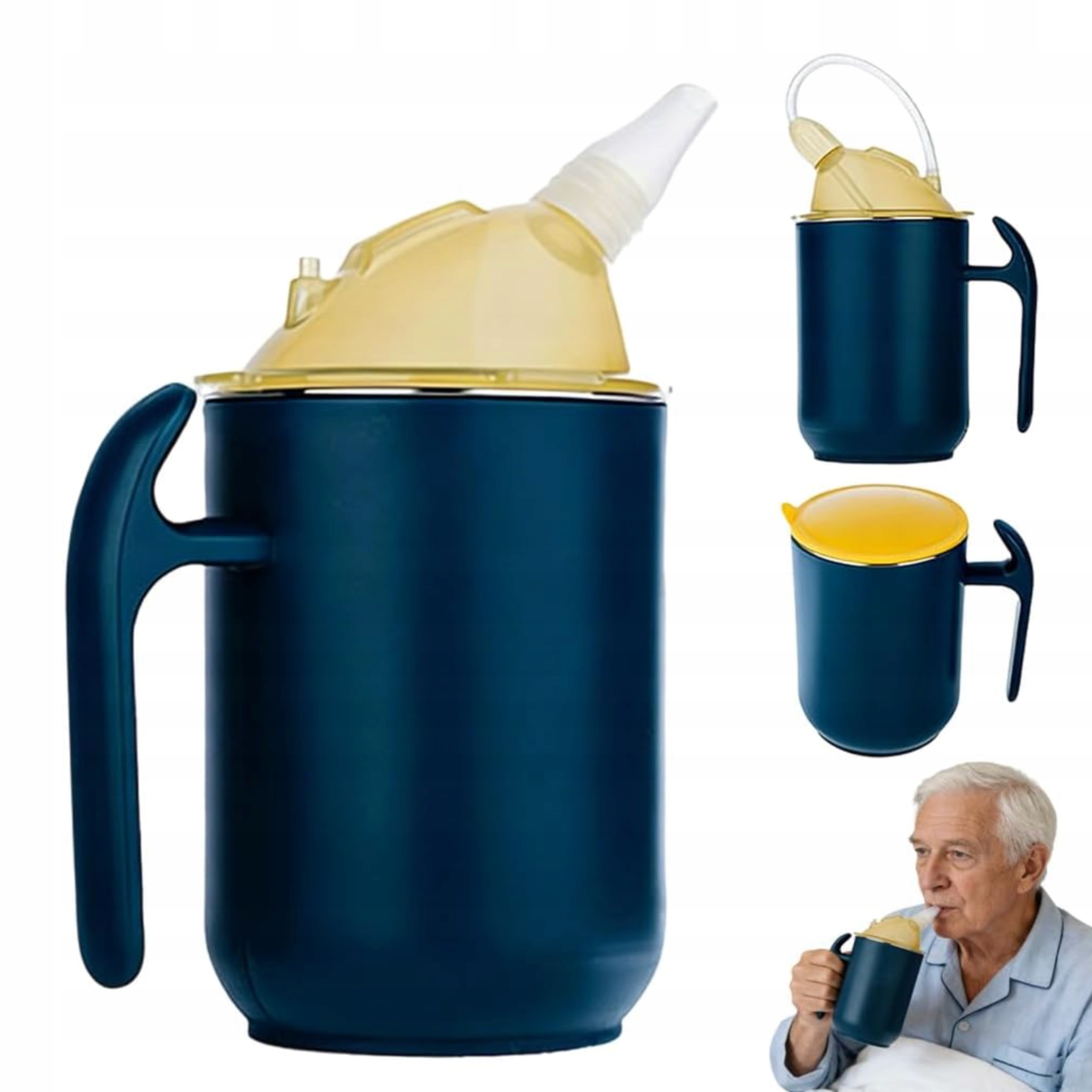 Kubek z Dzióbkiem 3w1 dla Seniorów 400 ml Szczelny z Uchwytem Rehabilitacja