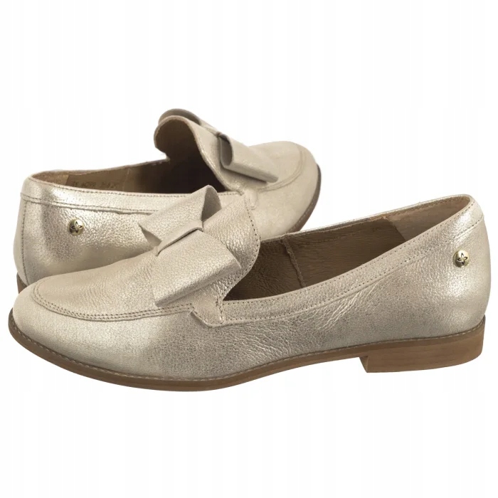 Dámské boty Polobotky Mokasíny Lordsy Maciejka Zlaté 04099-10/00-1
