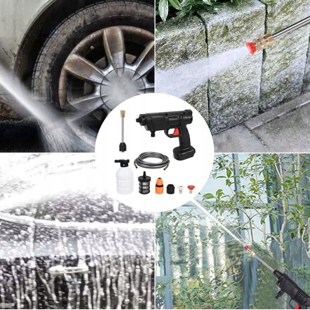 BEZPRZEWODOWA WYSOKOCIŚNIENIOWA MYJNIA SAMOCHODOWA PISTOLET NA WODĘ Z DYSZĄ Przeznaczenie do użytku domowego