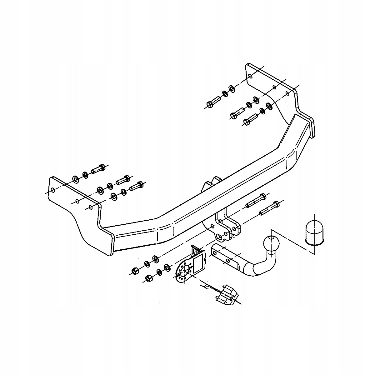 Hak holowniczy do Mazda CX-9 I SUV 07-12 MODUŁ WIĄZKA 13 PIN GRATIS Nowy Producent Steinhof