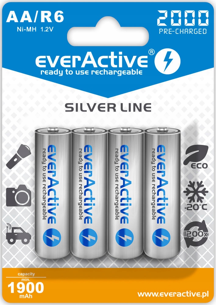 

EverActive R6 Aa akumulatory 2000mAh Silver line