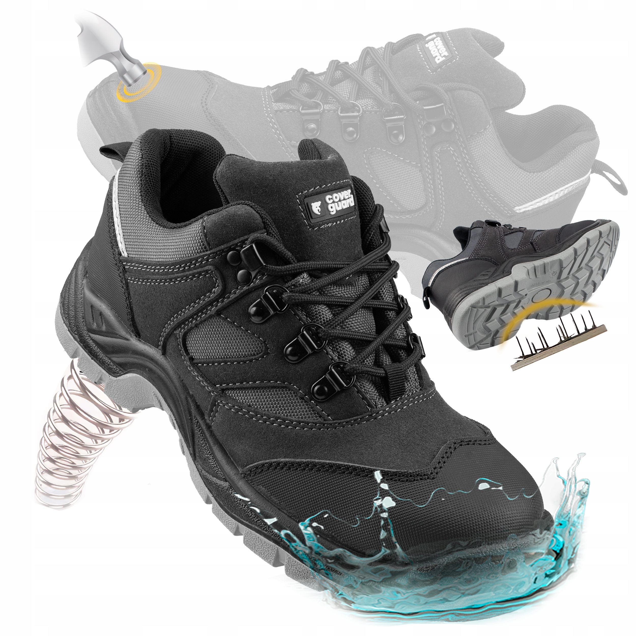 Buty Robocze Męskie Półbuty Ochronne Bhp S3 Src Silver Wodofobowe Lekkie