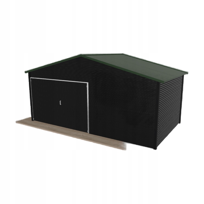 Plechová garáž 5.5 x 3 m jednopolohová, dvouspádová, černá